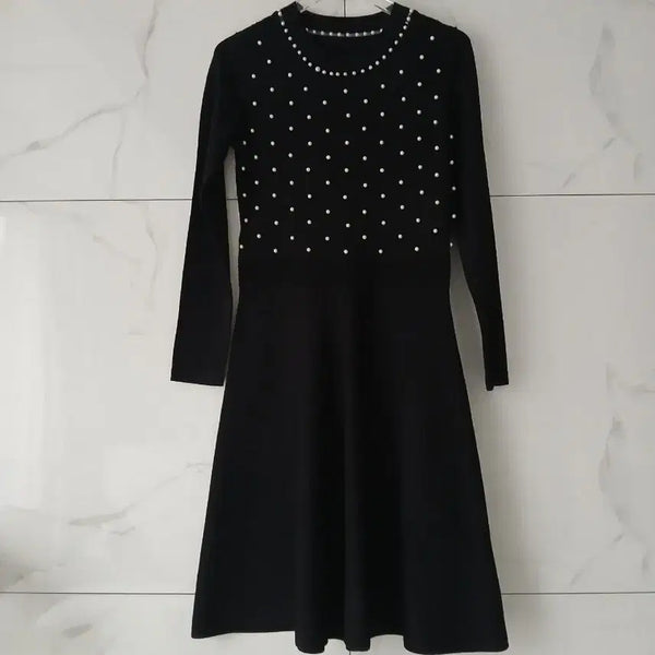 [BUNJANG] Sandro Pearl Embellished Knit Dress / 산드로 진주 장식 니트 원피스