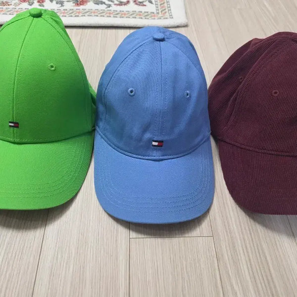 [BUNJANG] Tommy Hilfiger Cotton Twill Baseball Caps (Set of 3) / (새상품/택포)타미힐피거 모자 그린/블루/버건디 3개