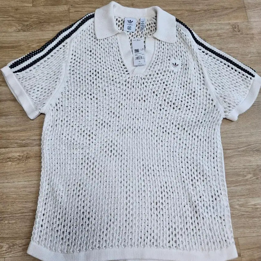 [BUNJANG] Adidas x Clot Crochet Polo T-Shirt XL / 아디다스 클랏 크로셰 폴로 티셔츠 XL