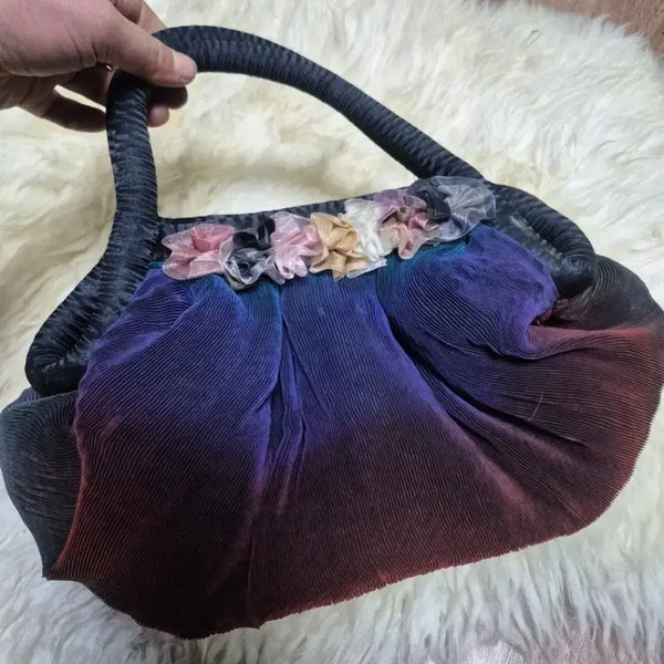 [BUNJANG] Pleated Flower Detail Tote Bag / 플리츠 주름 꽃 장식 외 개당