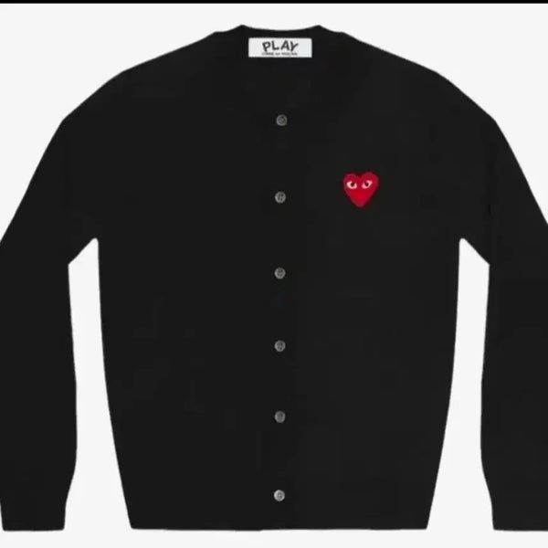 [BUNJANG] Comme des Garçons Play Women's Cardigan Black Red Heart Logo / 꼼대가르송 플레이가디건