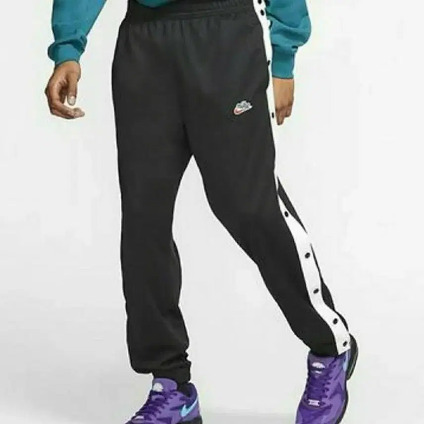 [BUNJANG] Nike Classic Logo Side Snap Track Jogger Pants Black / (품절)나이키 클래식로고 티어웨어 사이드스냅 트랙 조거팬츠 블랙(XXL)
