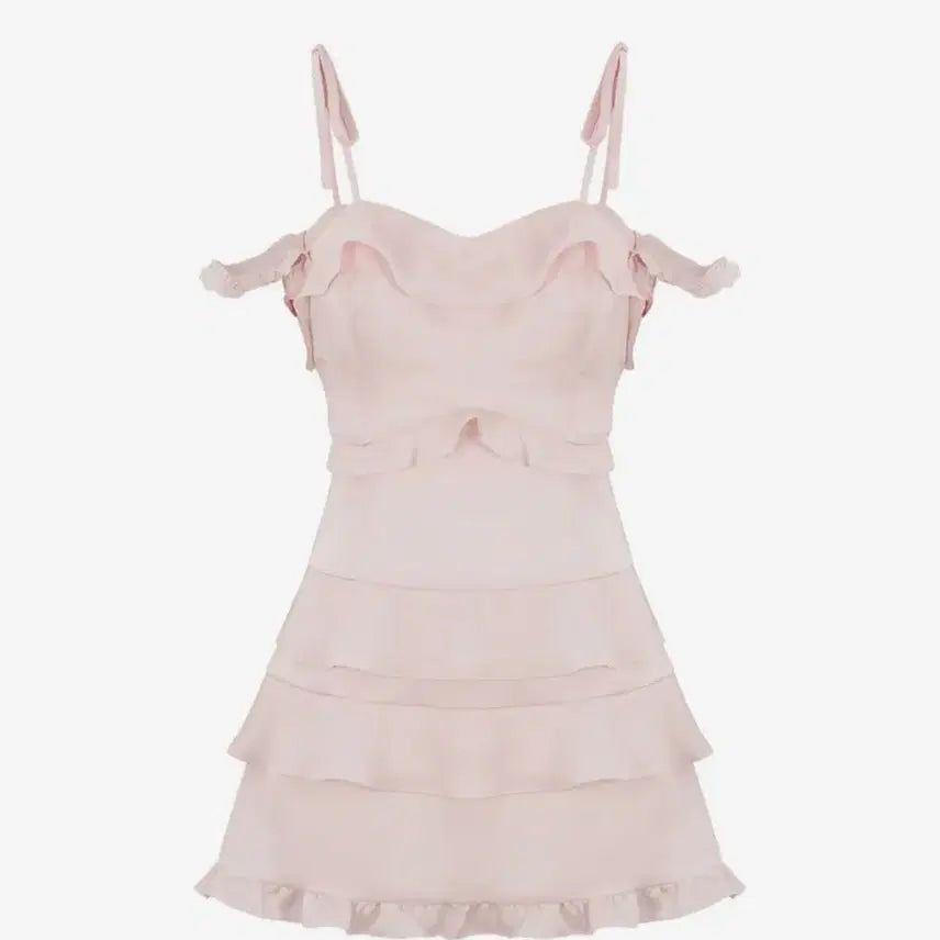[BUNJANG] Oddoneout Frill Dress Pink / 오드원아웃 FRILL DRESS 핑크 s