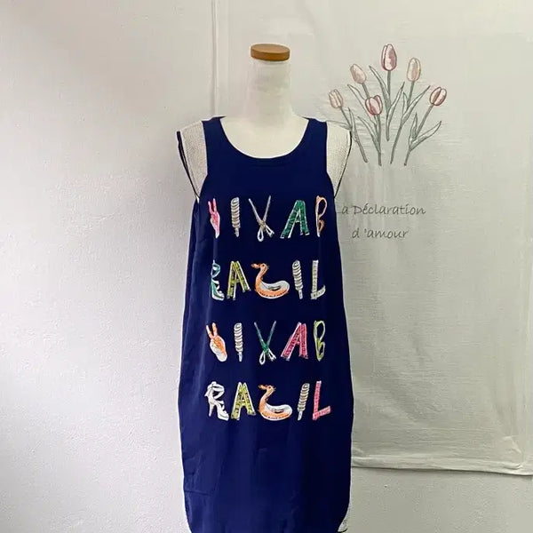 [BUNJANG] Ozcecon Cobalt Color Printing Sleeveless Dress / 오즈세컨 코발트 컬러 프린팅 민소매 원피스