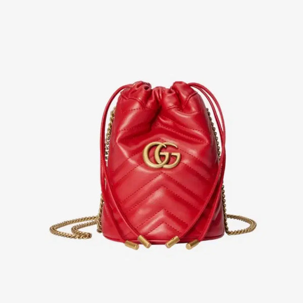[BUNJANG] Gucci GG Marmont Matelassé Mini Bucket Bag / 새상품 구찌 GG마몽 마틀라세 미니 버킷백