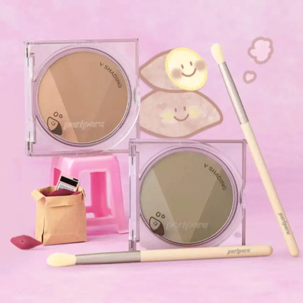 [BUNJANG] Peripera V Shading #01 Natural Brown + Brush Set / 페리페라 브이쉐딩 01호 내추럴 브라운 + 브러쉬 세트