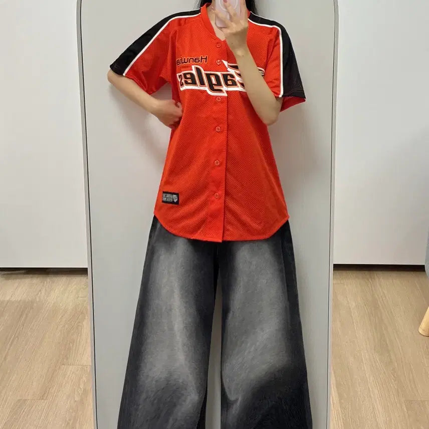 [BUNJANG] Hanhwa Eagles ATC Kwon Hyuk Marked Old Orange Short Sleeve Baseball Jersey L / 한화이글스 ATC 권혁 마킹 구형 오렌지 반팔 유니폼