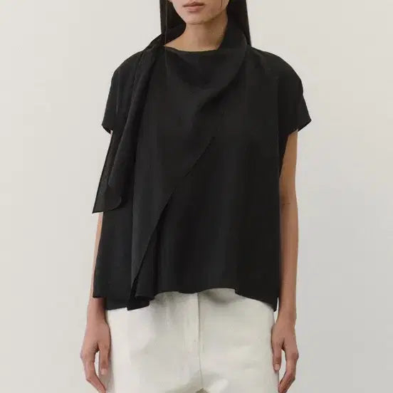 [BUNJANG] Nominatè Sheer Scarf Blouse (Black) / 새상품 노미나떼 Sheer Scarf Blouse (Black)