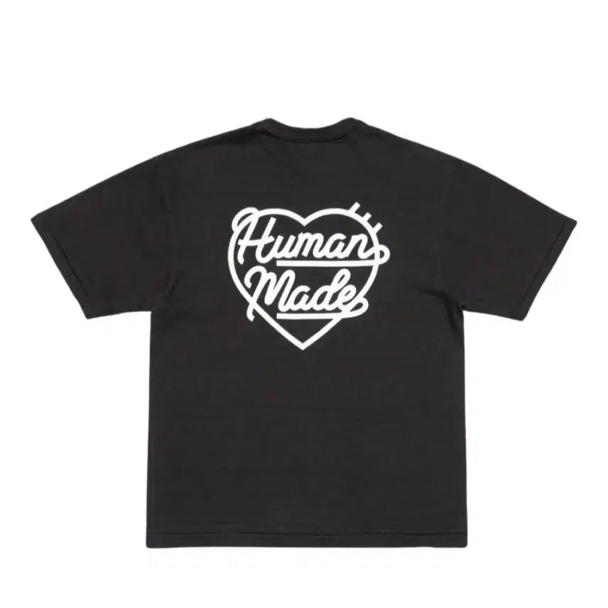 [BUNJANG] Human Made Heart Badge Short Sleeve T-Shirt Black / 휴먼 메이드 하트 뱃지 반팔 티셔츠 블랙