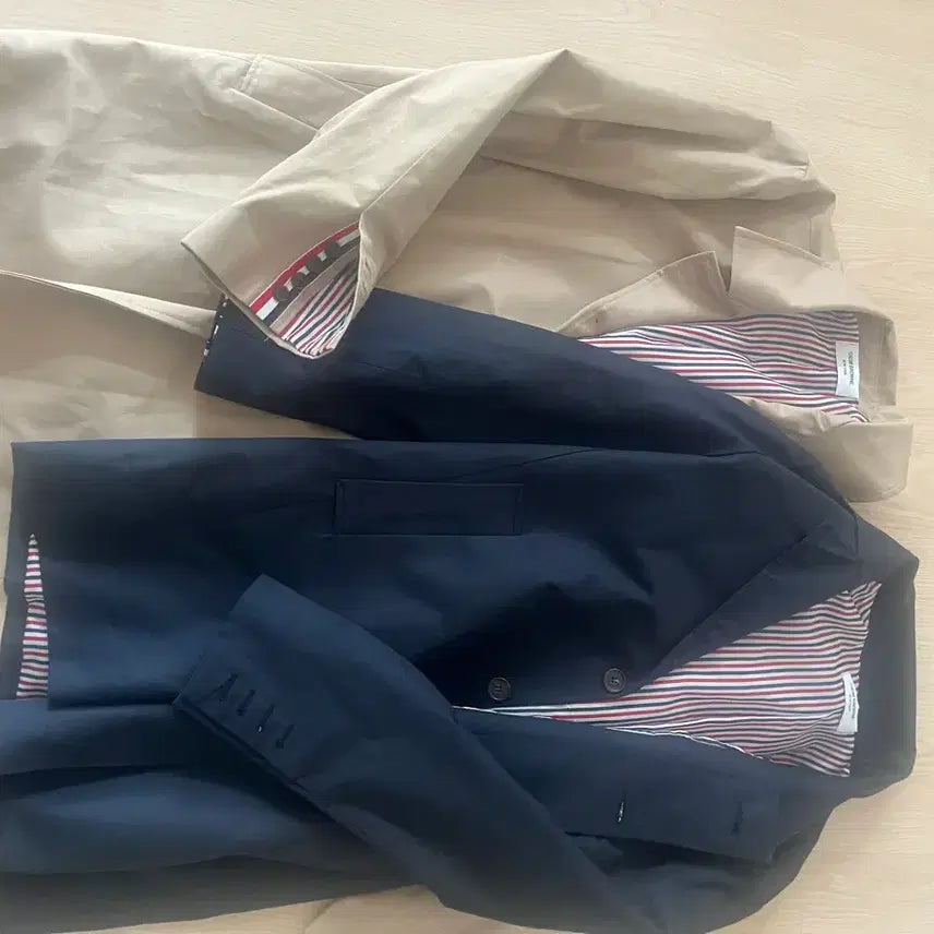 [BUNJANG] Men's Navy/Beige Wool Blend Coats (Set of 3) / 보세 네이비/베이지 코트 총3벌 100사이즈 전후 각각