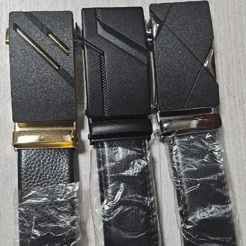 [BUNJANG] Men's Black Automatic Buckle Belt - New / 검정색 자동 버클 남성 벨트 새상품