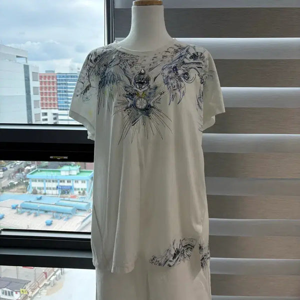 [BUNJANG] Time White Printing Short Sleeve T-Shirt / 타임 - 화이트 프린팅 반팔 티셔츠