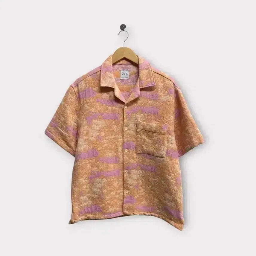 [BUNJANG] ZARA Boucle Short-Sleeve Outer Shirt L / 자라  ZARA 부클 반팔 아우터 셔츠 L