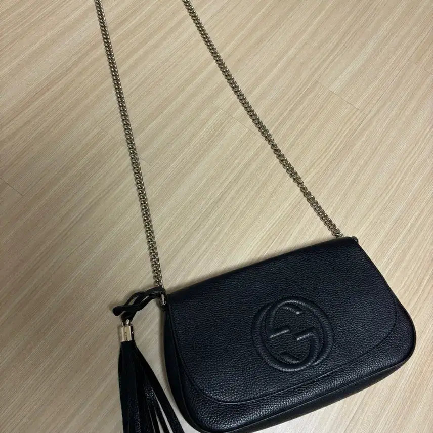 [BUNJANG] Gucci Soho Chain Bag Black Tassel Shoulder Bag / 구찌 소호 체인백 블랙 태슬 숄더백