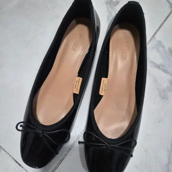 [BUNJANG] Black Ribbon Ballet Flats - Size 230 / 검정색 리본 플랫슈즈 230사이즈