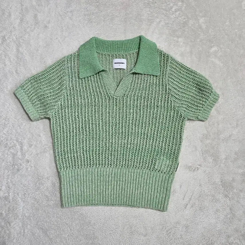 [BUNJANG] Markm Women's Short Sleeve Collar Knit / (S)여성 마크엠 반팔 카라 니트