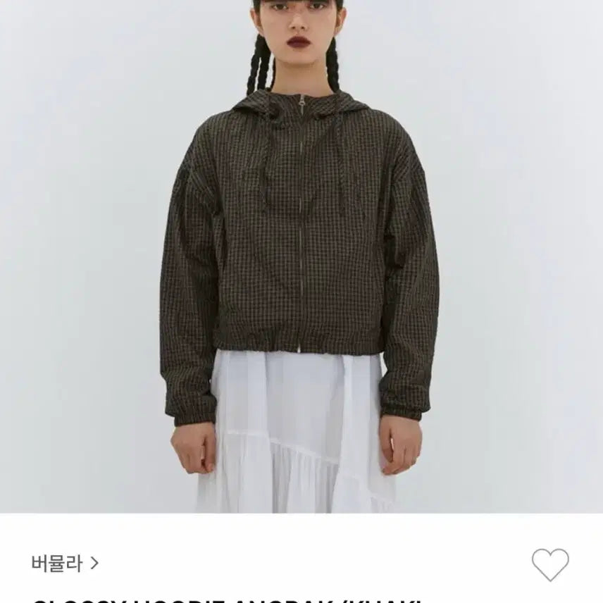 [BUNJANG] Burmula Check Hooded Anorak - Khaki Brown / 버뮬라 체크 후드 아노락 카키 브라운