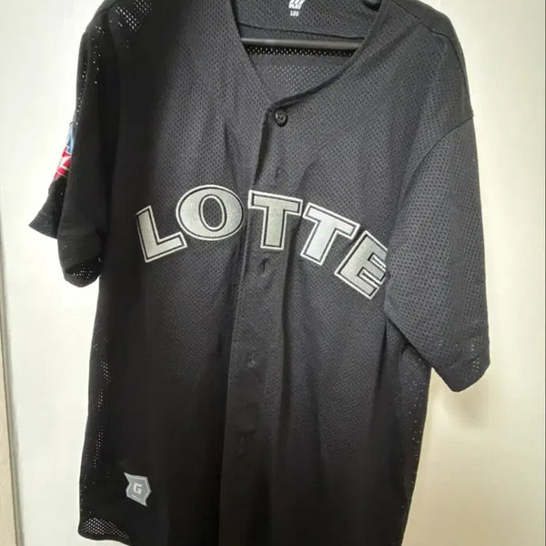 [BUNJANG] Lotte Giants Old Away Replica Jersey Black L(100) No-Marking / 롯데 자이언츠 올드 원정 레플리카 유니폼 블랙 L(100) 노마킹