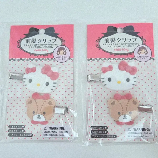 [BUNJANG] Sanrio Hello Kitty Flocked Hairpin / 산리오 헬로키티 플로키 헤어핀 (새상품)