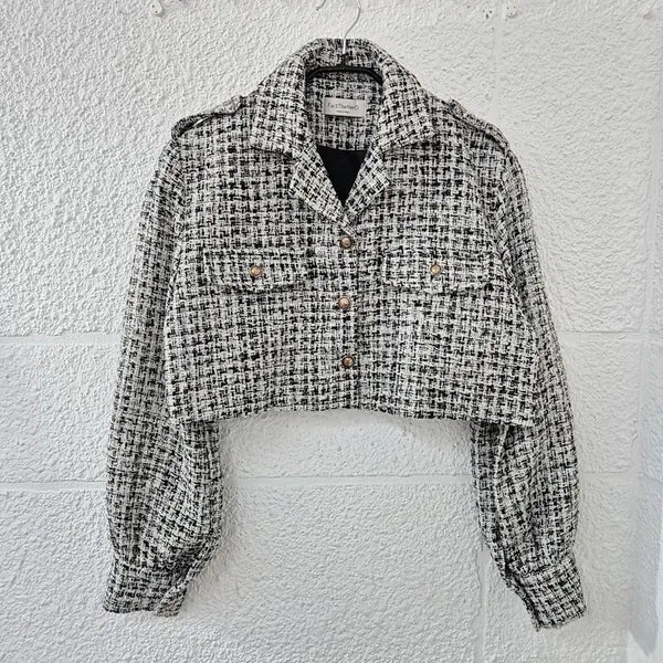 [BUNJANG] Factonald Tweed Crop Jacket / 팩더널드 트위드 크롭 자켓