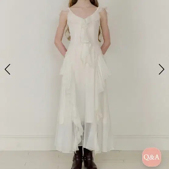 [BUNJANG] Sincethen Romantic Long Dress Ivory Size S / Sincethen 로맨틱 롱 원피스