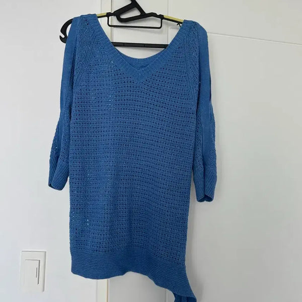 [BUNJANG] Juke Net Knit Off-Shoulder Top / 쥬크 그물 니트 오프숄더