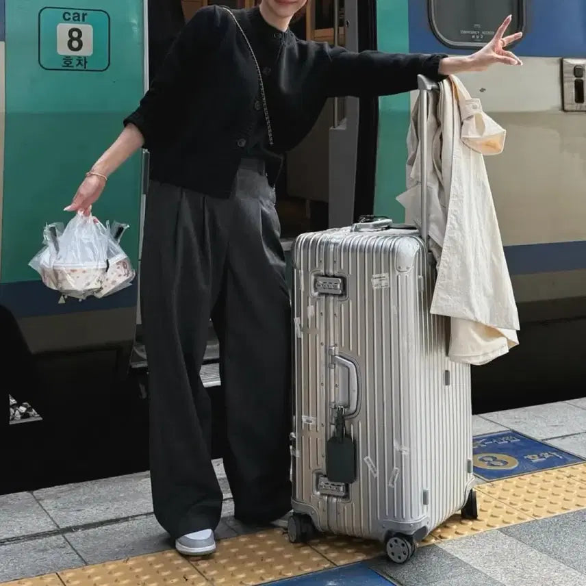 [BUNJANG] CEECI Loose Fit Wool Pants Grey / CEECI 씨에씨 루즈핏 울 팬츠 그레이