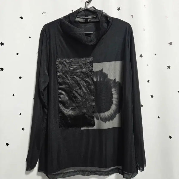 [BUNJANG] Lee Sang Bong Black See-through Long Sleeve T-Shirt Size 95 / 이상봉 블랙 시스루 긴팔 티셔츠 95