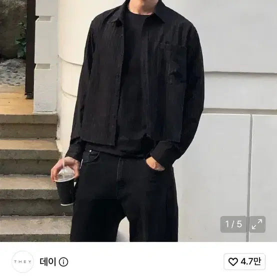[BUNJANG] Day Lip Suede Crop Shirt Black / [M] 데이 립 스웨이드 크롭 셔츠