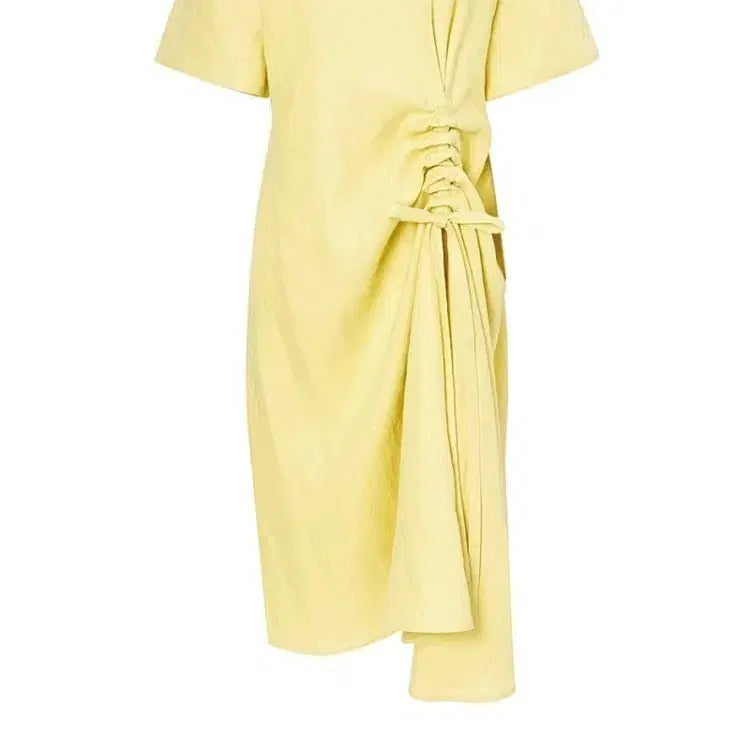 [BUNJANG] Mollilolli Mustard Shirring Long Dress / molliolli 머스타드 셔링 롱 원피스