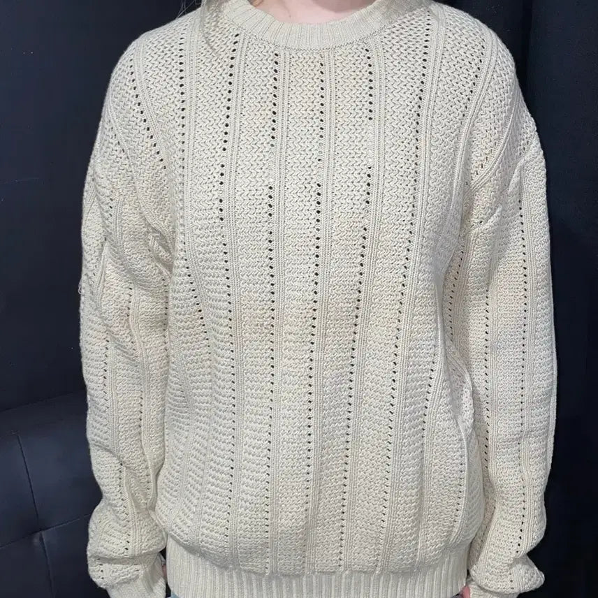 [BUNJANG] Insilence Ivory Knit Sweater / 인사일런스 아이보리 니트 스웨터
