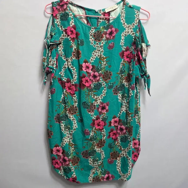 [BUNJANG] Sandro Flower Pattern Cut-Out Blouse / 산드로 플라워 패턴 컷아웃 블라우스