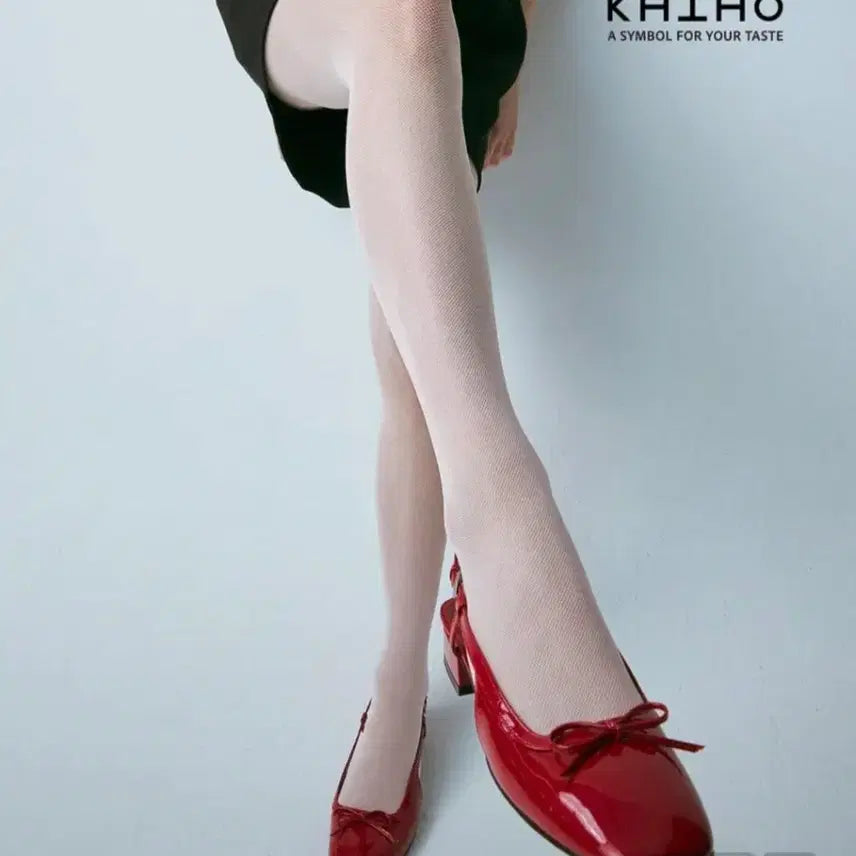 [BUNJANG] Khiho Ballerina Slingback Shoes (Red) with White Stockings (New) / (245) khiho 기호 발레리나 슬링백 레드 (새상품)