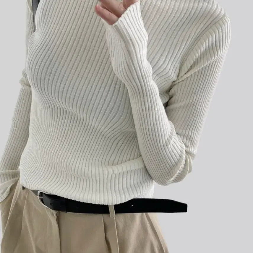 [BUNJANG] Autumn Self-Produced Ribbed Knit Ivory / 특가)어텀 자체제작 케인 골지 니트 아이보리