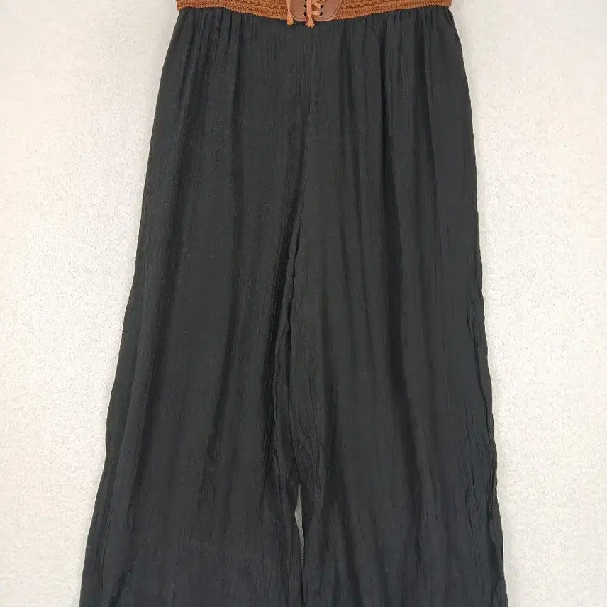 [BUNJANG] Women's Black Banding 8-9分 Wide Pants (Size 66-77) / 여성 블랙 밴딩 8~9부 와이드 팬츠(66~77)