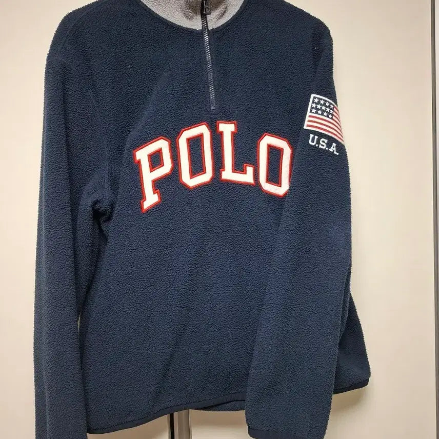 [BUNJANG] Polo Ralph Lauren Usa Flag Fleece Half-Zip Navy / 폴로 POLO 성조기 플리스 하프집업 네이비