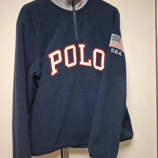 [BUNJANG] Polo Ralph Lauren Usa Flag Fleece Half-Zip Navy / 폴로 POLO 성조기 플리스 하프집업 네이비