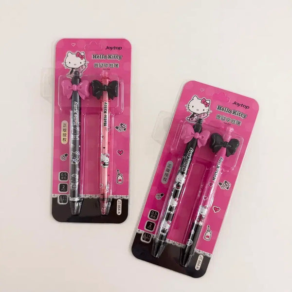 [BUNJANG] JoyTop Imported Hello Kitty Blackpink Ribbon Ballpoint Pen Set (2 Pens) / (바로배송)조이탑 수입 헬로키티 블랙핑크 블링 리본 볼펜 2p세트2종
