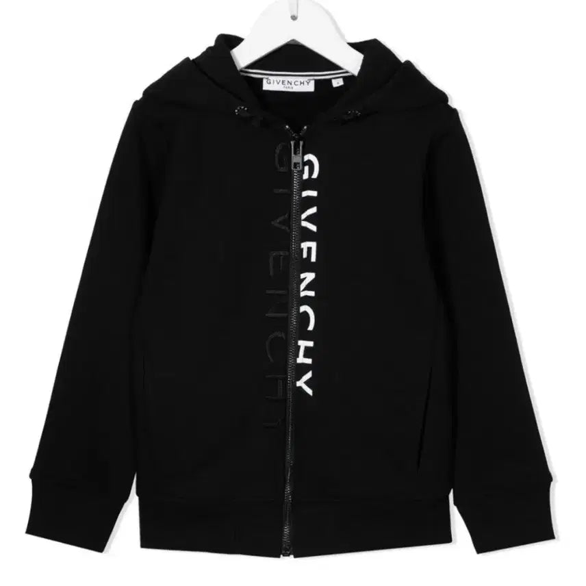 [BUNJANG] Givenchy Kids Black Double Logo Zip-Up Hoodie / 지방시 블랙 더블 로고 후드 집업 (새상품)