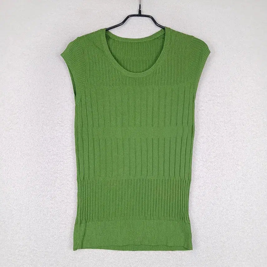 [BUNJANG] Women's Green Ribbed Knit Tee (Size S) / 여성 그린 골지 니트 티(55)