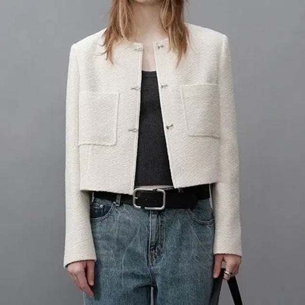 [BUNJANG] RAVE Tweed Jacket White Size S / 레이브 트위드 자켓 새상품