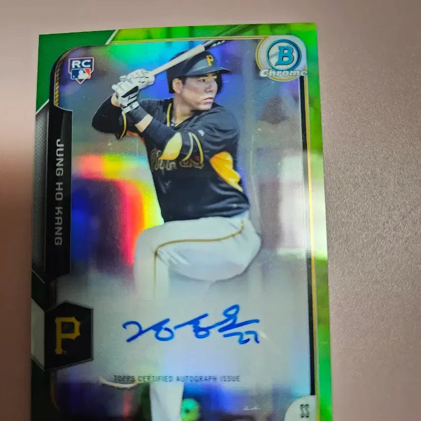 [BUNJANG] Kang Jung-ho 2015 Bowman Chrome Green Refractor Auto Rookie 99 ct / 강정호 99장 한정 2015 바우만크롬 그린 리플렉터 오토 루키