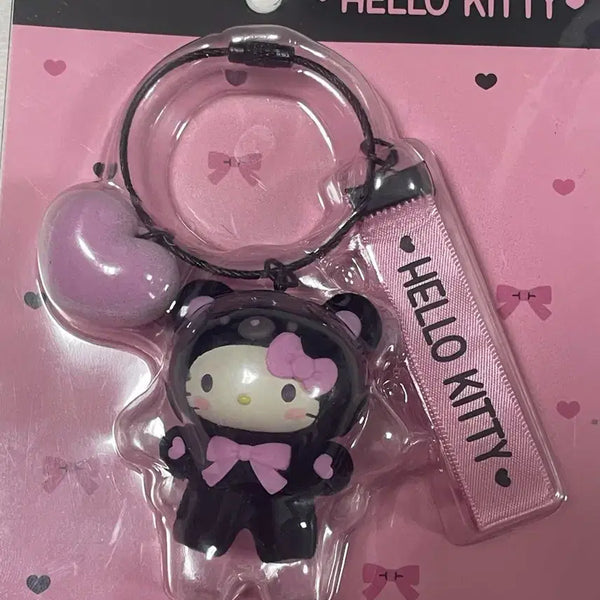 [BUNJANG] Sanrio Black Teddy Bear Hello Kitty Figure Keyring (Japan Official) / (일본정품) 산리오 블랙곰돌이 헬로키티 피규어 키링