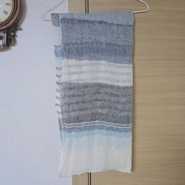 [BUNJANG] Beanpole Ladies Linen Colorblock Stripe Scarf / 빈폴레이디스 린넨 배색 스트라이프 머플러