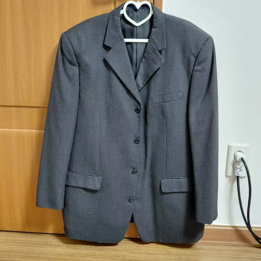 [BUNJANG] Trugen 100% Wool Suit Jacket - Charcoal (Size 106) / 트루젠 모100% 정장 자켓 (106)