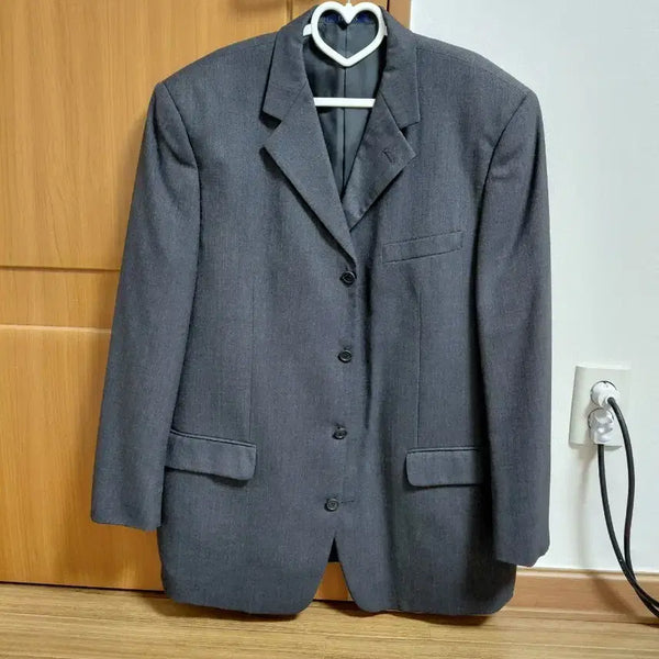 [BUNJANG] Trugen 100% Wool Suit Jacket - Charcoal (Size 106) / 트루젠 모100% 정장 자켓 (106)