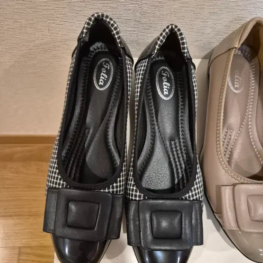 [BUNJANG] Folia Women's Checked Pattern Black Shoes / Folia 폴리아 여성 구두 체크 패턴 블랙