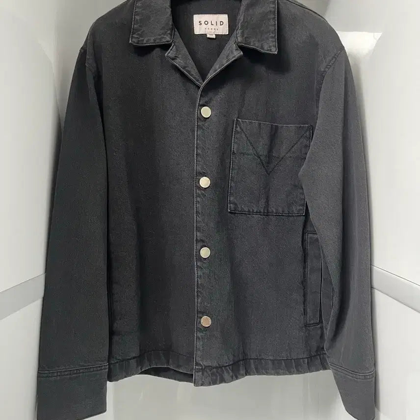 [BUNJANG] Solid Homme 22SS Black Oversized Denim Shacket Size 46 / 솔리드옴므 22SS 블랙 오버핏 데님 셔켓 46사이즈