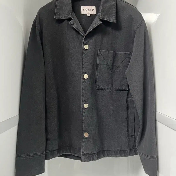 [BUNJANG] Solid Homme 22SS Black Oversized Denim Shacket Size 46 / 솔리드옴므 22SS 블랙 오버핏 데님 셔켓 46사이즈