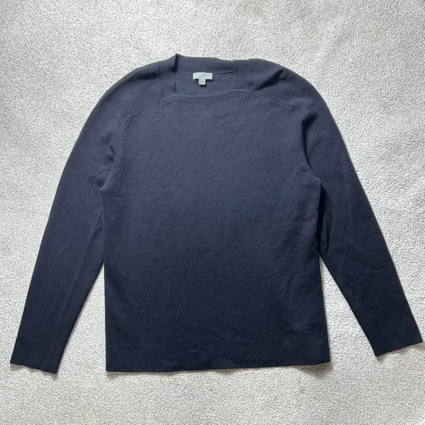 [BUNJANG] COS Cotton Knit Square Neck Top Navy L / COS 코스 스퀘어넥 코튼 니트 네이비 L